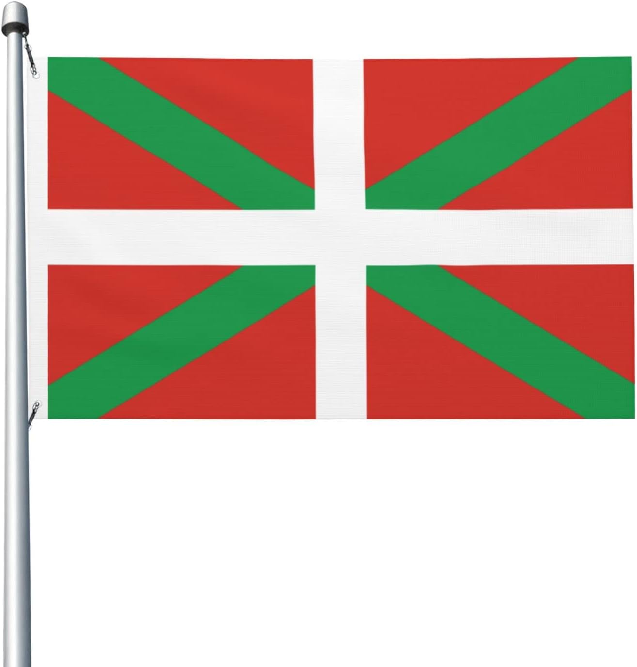 Bandera del País Vasco de doble cara de 3 x 5 pies, banderas para exteriores, banderas decorativas duraderas para interiores y patio, banderas