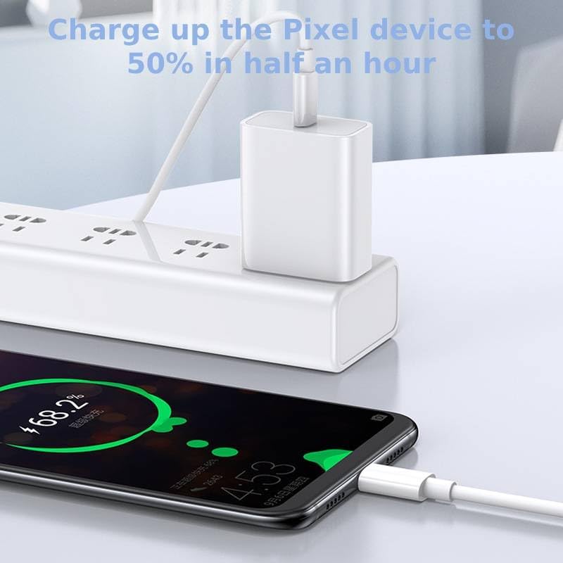 Paquete de 2 Cargador rápido Pixel 8 7 de 30 W para Google Pixel 8 8 Pro 7 7a 7 Pro 6 6a 6 Pro, 6.6 pies, PD USB C, carga rápida con bloque (sin