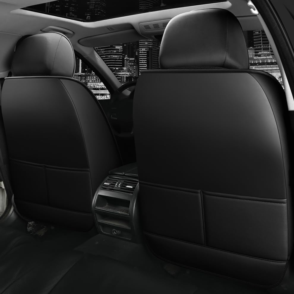 5 fundas de asiento de piel de tacto suave, compatibles con bolsas de aire, impermeables, suaves, accesorios para el interior del automóvil,