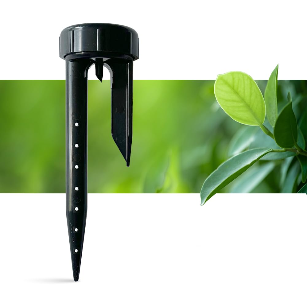 Spike – Paquete de 4 goteros subterráneos profundos, riego de raíces de árboles y plantas, riego por goteo y estaca de fertilizante (12 pulgada