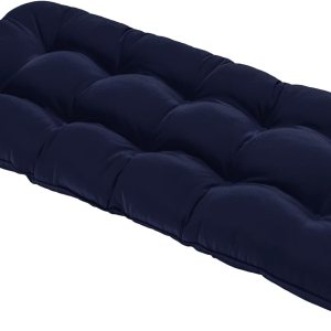 LOVTEX Cojines de banco copetudos para muebles de exterior, 48 x 18 pulgadas, cojines de columpio de patio azul marino, cojines de sofá biplaza para LOVTEX Cojines de banco copetudos para muebles de exterior, 48 x 18 pulgadas, cojines de columpio de patio azul marino, cojines de sofá biplaza para