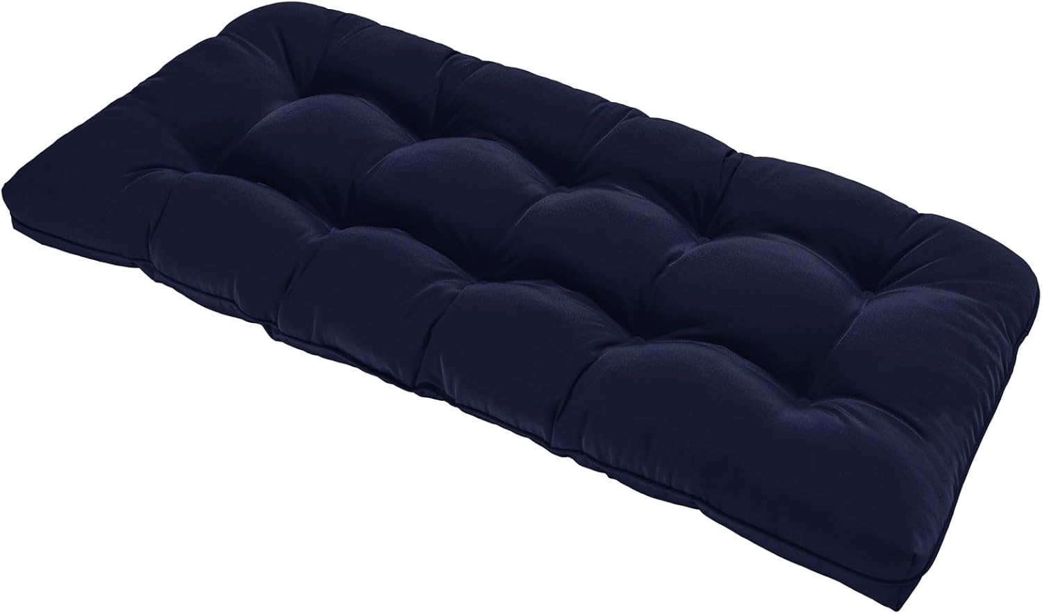 LOVTEX Cojines de banco copetudos para muebles de exterior, 48 x 18 pulgadas, cojines de columpio de patio azul marino, cojines de sofá biplaza para