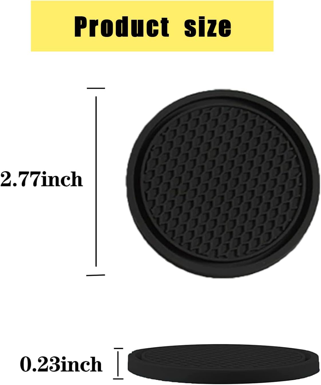 Gunhunt 4 posavasos para automóvil, posavasos fijos impermeables de panal de abeja, inserto antideslizante de PVC de 2.75 pulgadas, universal para