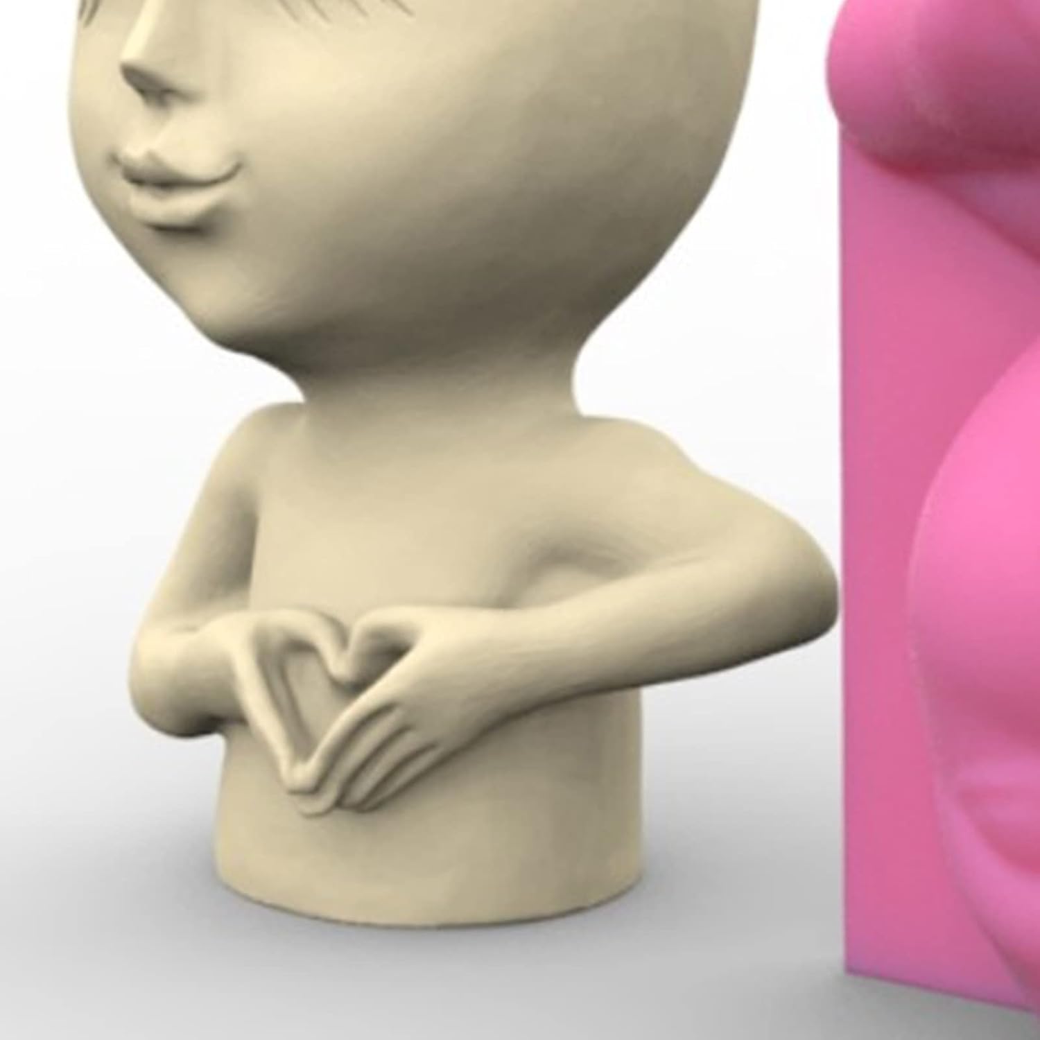 Love Girl – Molde de silicona de yeso para suculentas, maceta de hormigón, florero, yeso, cemento, arcilla, soporte para velas, molde para