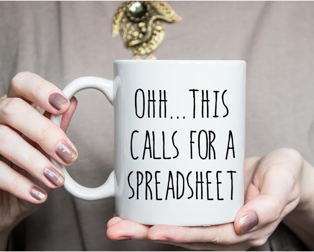 Taza de café con texto en inglés “This Calls For A Spreadsheet”, regalos para mujeres, hombres, regalos para contador, taza de regalo para él y