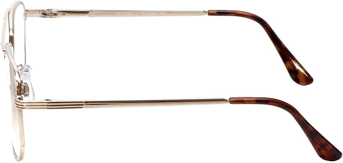 Calabria 1106 – Lentes de lectura de metal con bloqueo de luz azul o lente transparente, para hombres y mujeres, diseño elegante, lectores de