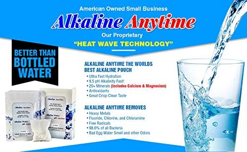 Alkaline Anytime – Botella de agua alcalina deportiva-1 (9.5 pH) filtro alcalino y acero inoxidable infundido a prueba de fugas, sin BPA,