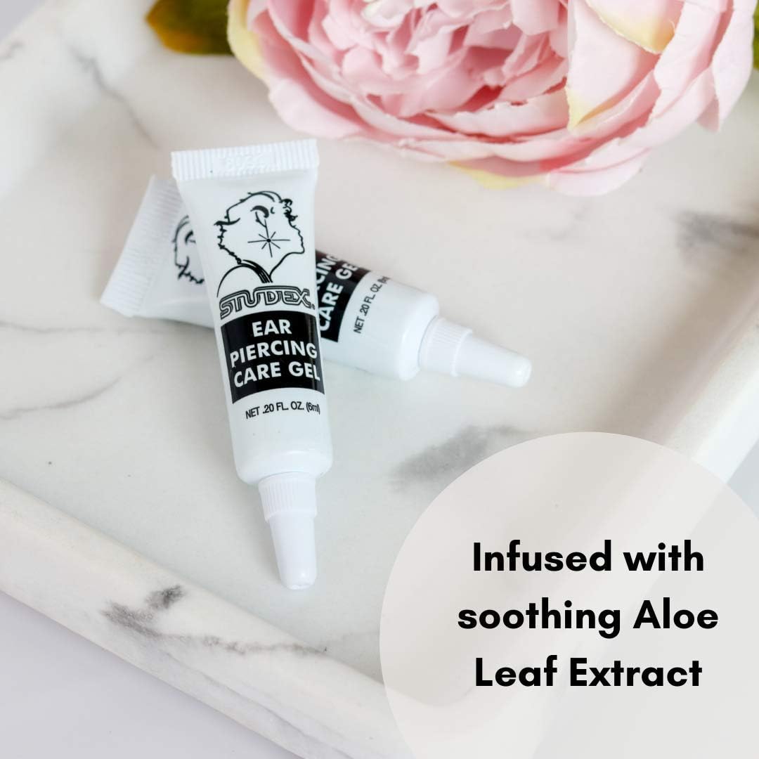 Studex Gel para el cuidado de los piercings de oído  Gel de cuidado posterior con extracto de aloe calmante para proteger la piel y promover la