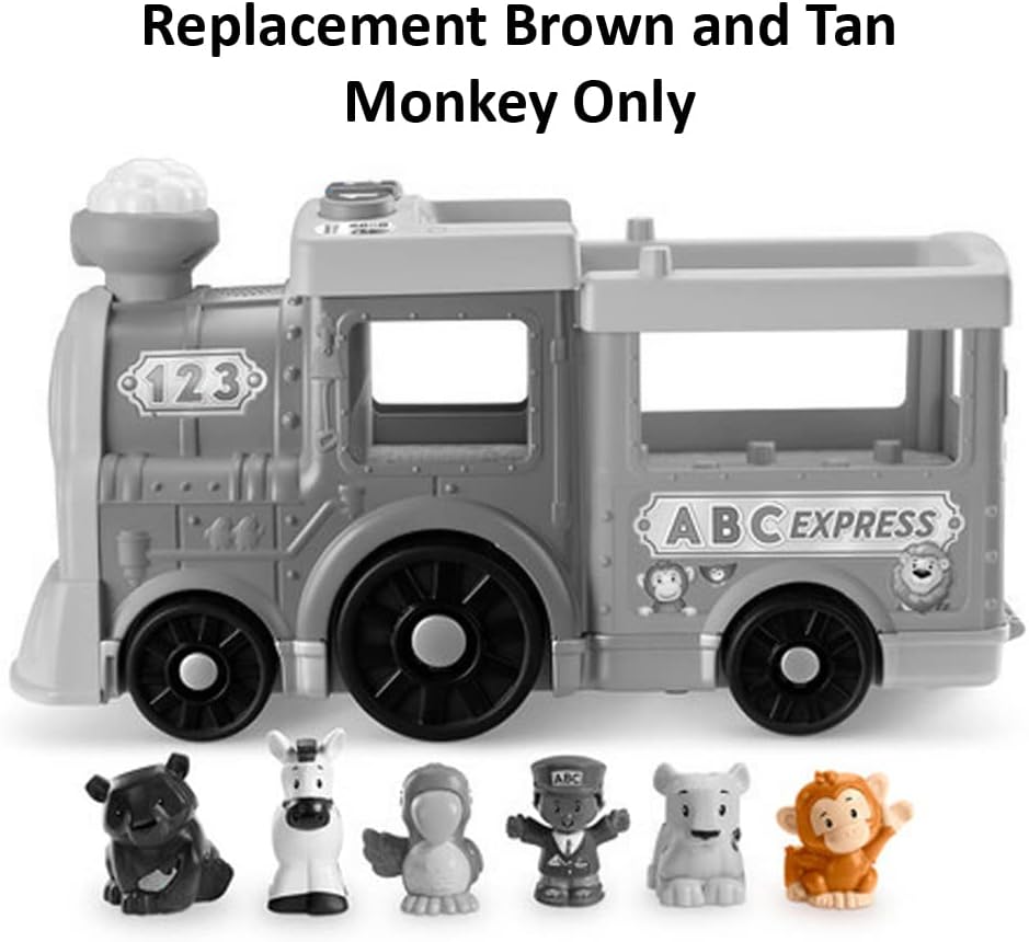 Pieza de repuesto para Fisher-Price Little People Big ABC Animal Train Playset – HCL79  Reemplazo de mono marrón y bronceado