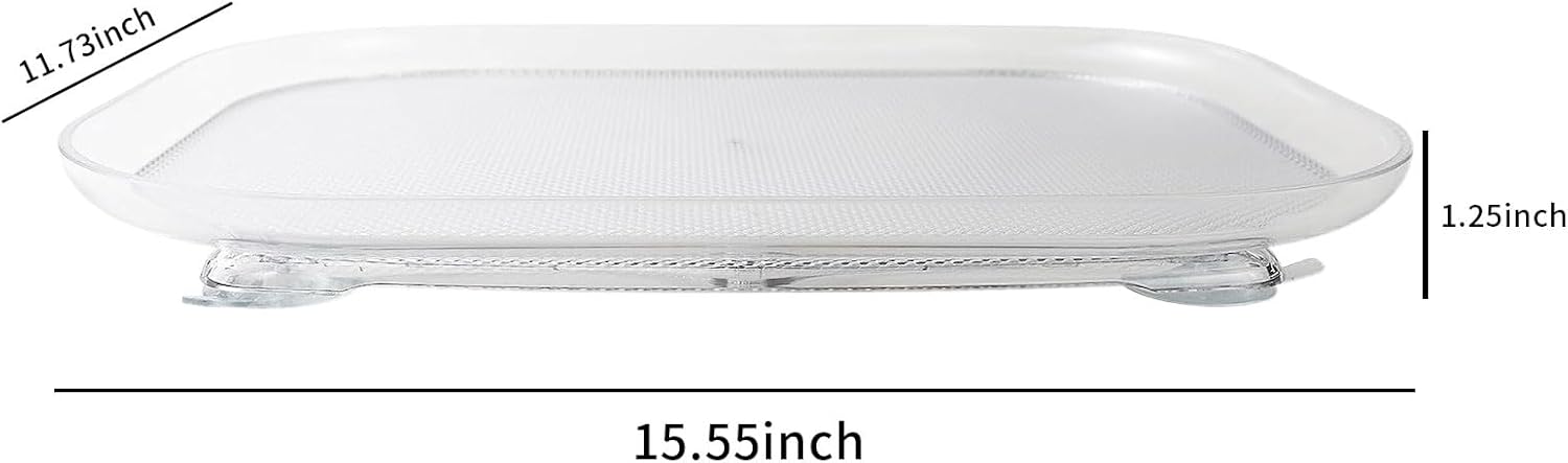 Organizador cuadrado Lazy Susan para refrigerador, estante de almacenamiento de condimentos de encimera, organizador rectangular de 15.7 pulgadas