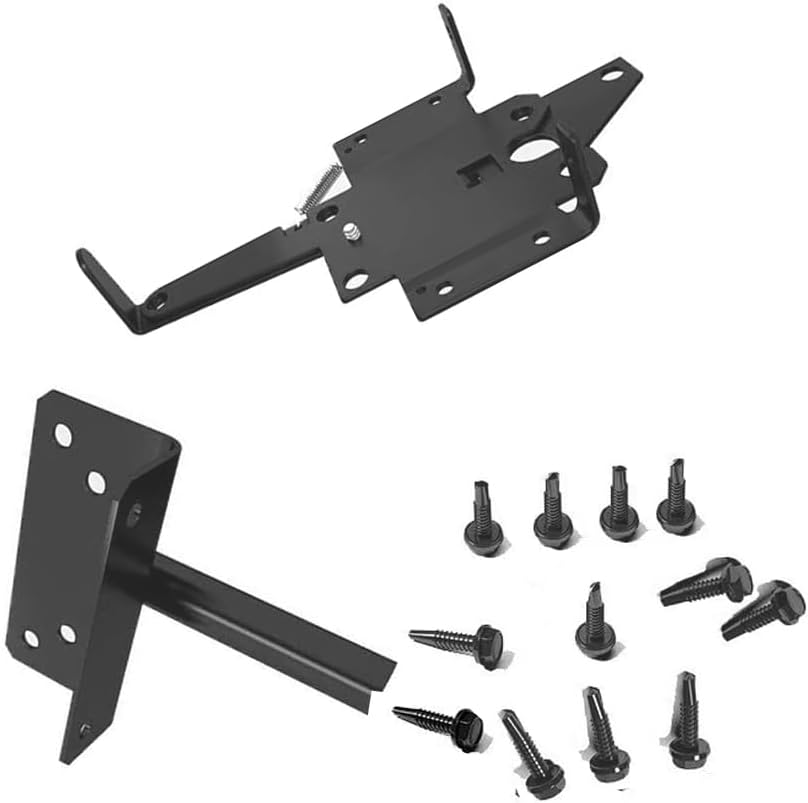 Juego de 2 pestillos de puerta con cierre automático de gravedad, cerraduras exteriores de cerca, pestillo de puerta de seguridad al aire libre,