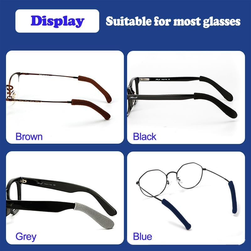 Lentes de algodón de punto suave mejorado, agarre para las orejas, puntas de las patillas, retenedor de manga, elástico antideslizante y cómodo para