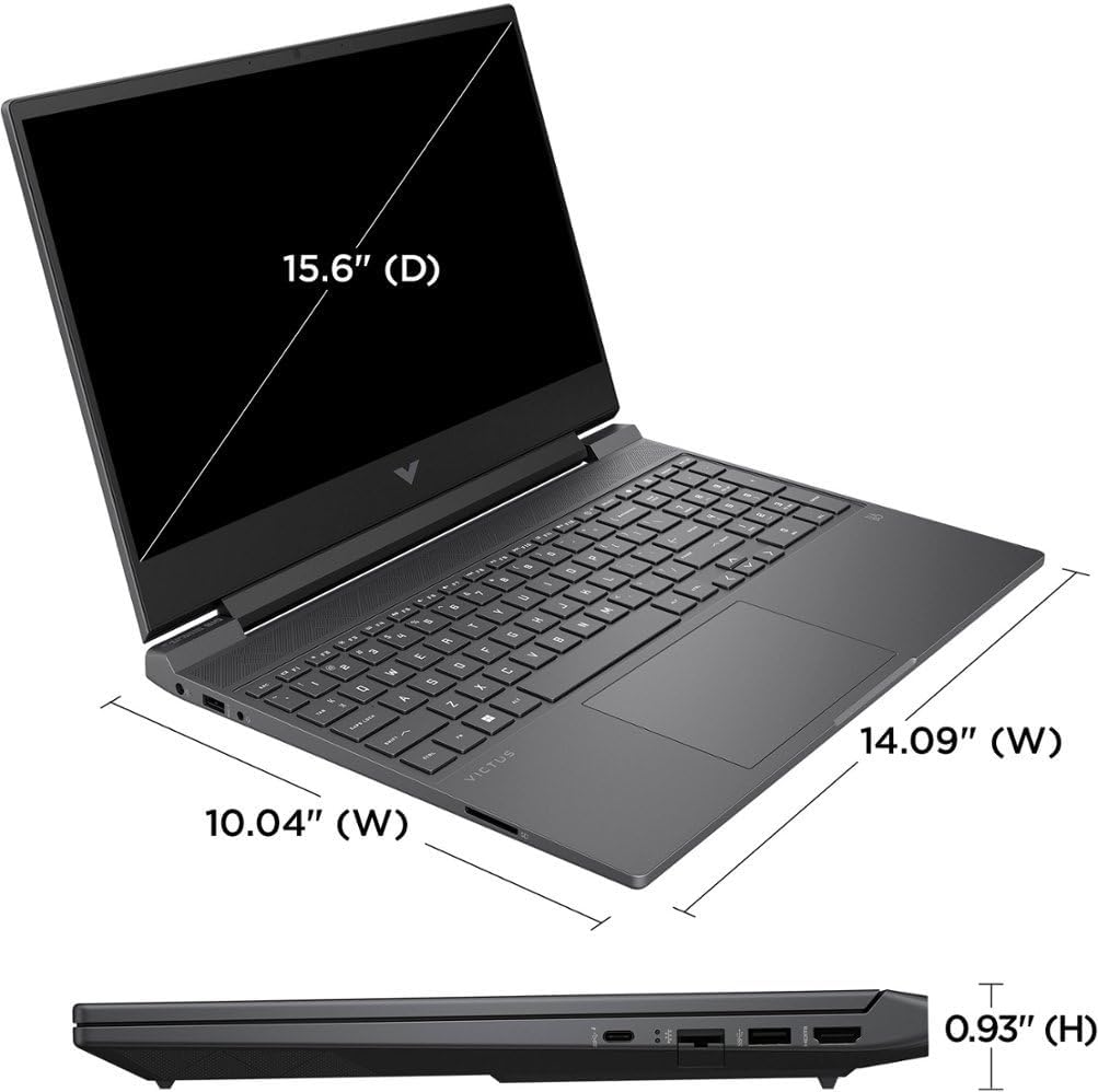 HP Victus Gaming Laptop 2023, pantalla FHD IPS de 15.6 pulgadas, AMD 6-Core Ryzen 5 7535HS (Beats i7-11800H), 16 GB DDR5, 1 TB SSD, NVIDIA GeForce