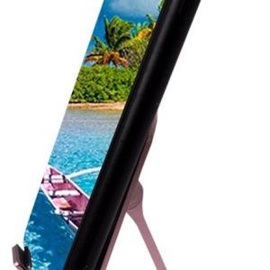 Soporte para teléfono, ligero, plegable y duradero con dos bisagras ajustables. Rosa metálico Soporte para teléfono, ligero, plegable y duradero con dos bisagras ajustables. Rosa metálico