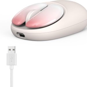 NYIEFADA Ratón inalámbrico Bluetooth rosa, botones desmontables silenciosos, diseño ergonómico USB C recargable para manos pequeñas NYIEFADA Ratón inalámbrico Bluetooth rosa, botones desmontables silenciosos, diseño ergonómico USB C recargable para manos pequeñas