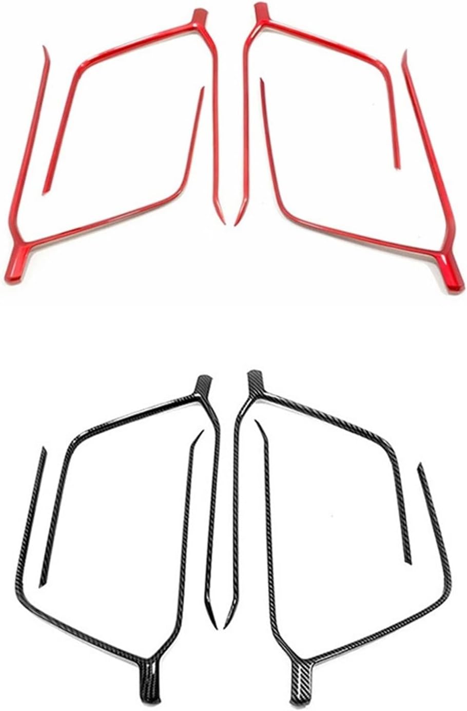 Cubierta decorativa para reposabrazos de puerta de automóvil, compatible con Toyota RAV4 2019 2020 2021 2022 2023 RAV 4 XA50 (color rojo-1)