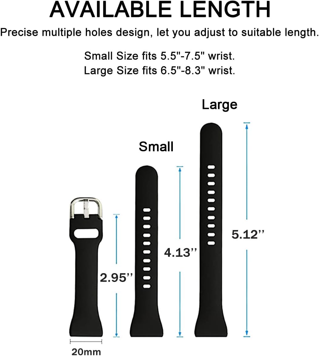 8 Pack Slim Band Compatible with Samsung Galaxy Watch 456 40mm 44mm, Active 2 40mm 44mm, Galaxy Watch 46 Classic, Galaxy Watch 5 Pro, 20mm Soft