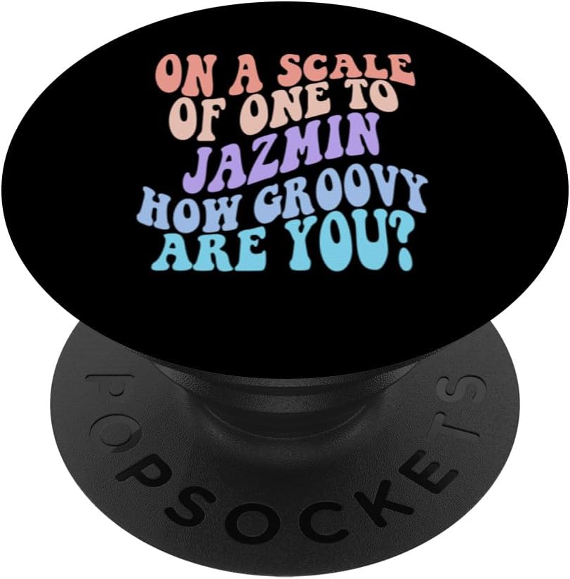 JAZMIN Personalized Name Cute Retro Girls Groovy Birthday PopSockets Standard PopGrip