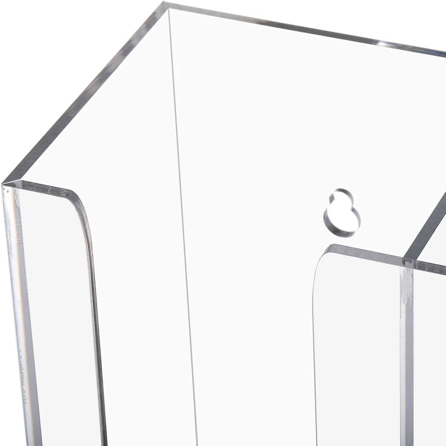 Suwimut Soporte organizador de almacenamiento de tapas y tazas de café de acrílico, 3 compartimentos, dispensador de vasos de papel desechable,