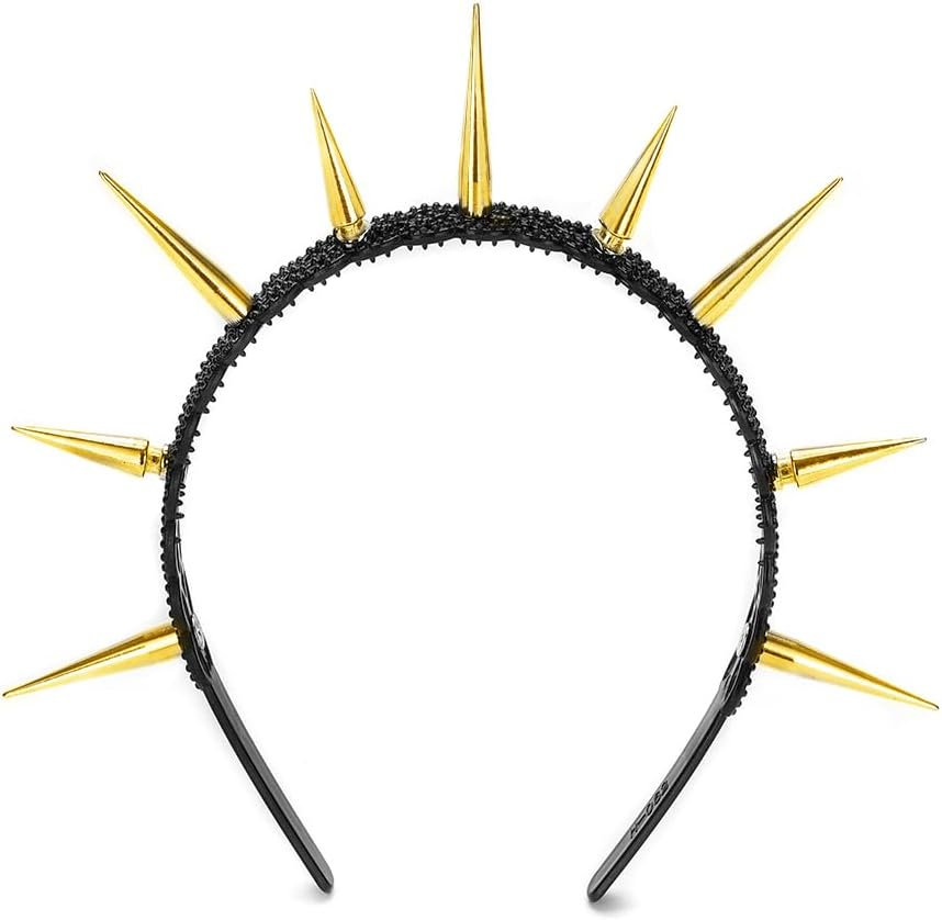 Diadema de diosa con corona de halo, tiaras de pico dorado, aro de metal dorado, accesorios de tocado de Mary para mujer, tocado con explosión de