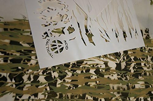 Acid Tactical Paquete de 2 plantillas de pintura en aerosol para aerógrafo de camuflaje de diseño único de 9 x 14 pulgadas, pistola Duracoat Cerakote