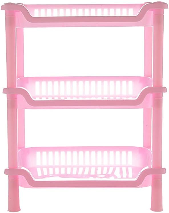 Cabilock Estante organizador de ducha de 3 niveles, estante de baño, estante de baño, estantes organizadores de plástico rosa, para baño,