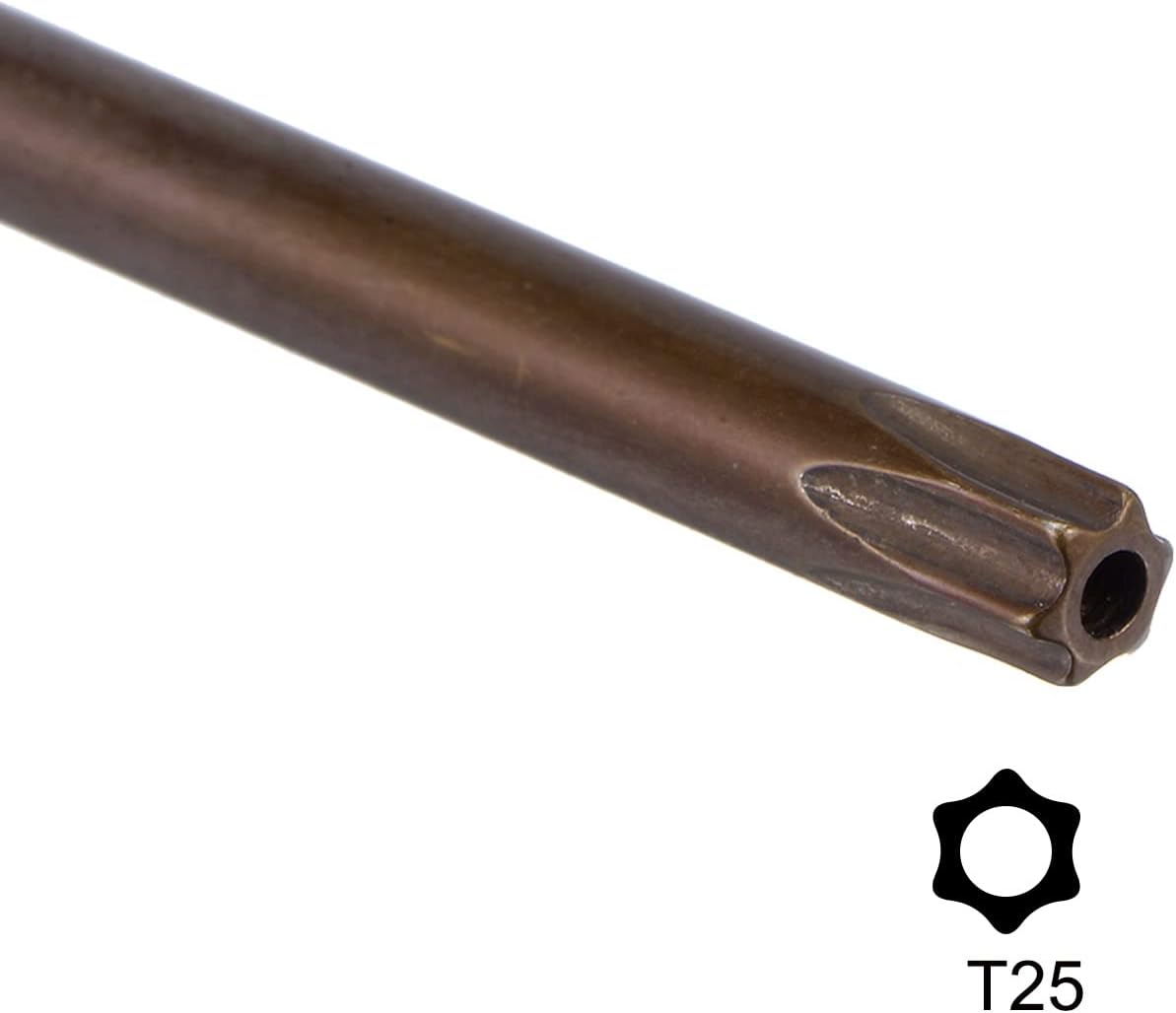 uxcell T25 Anti manipulación Torx Star Key Bit Llave, forma de L 5.12 pulgadas brazo largo, acero S2 2 PC