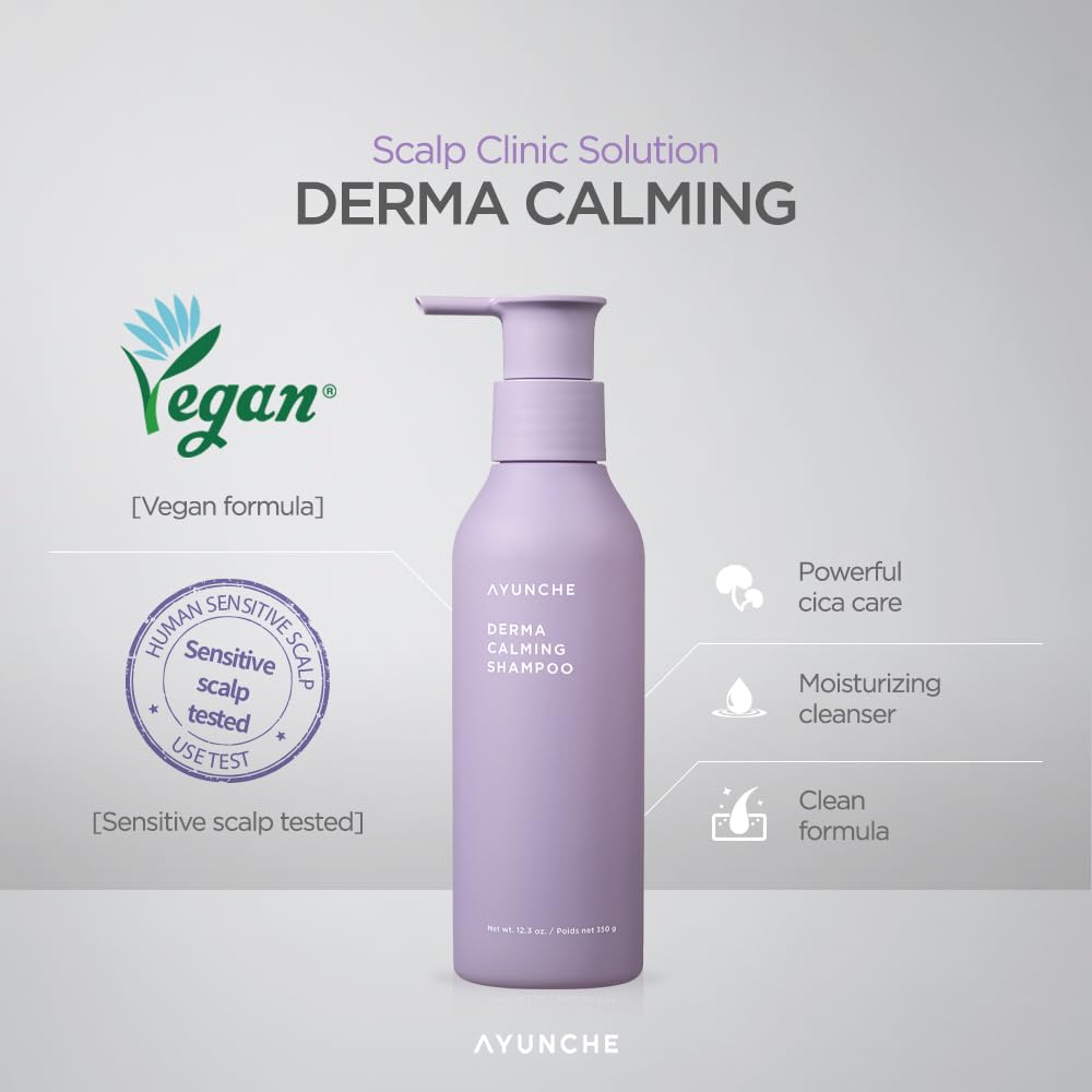 AYUNCHE Derma – Champú calmante de 1.76 onzas + máscara calmante Derma para el cabello de 1 onza para cuero cabelludo seco y sensible  Cuidado