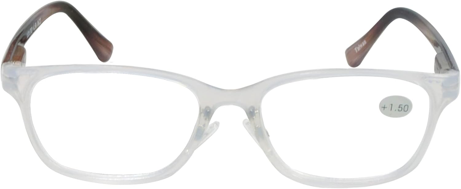 Abyss22 Gafas de lectura, bisagra de resorte, almohadillas ajustables para la nariz para mujeres y hombres