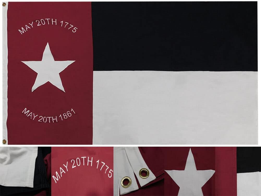 Premium 3X5 Carolina May 20 1775-1861 EMBROIDERED Cotton Flag