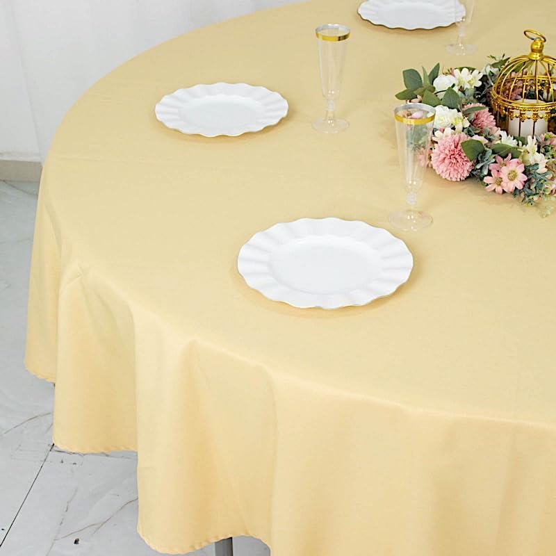 Balsa Circle Mantel redondo color champán de 90 pulgadas de poliéster de alta calidad, para bodas, fiestas, banquetes, recepciones, eventos, cocina,