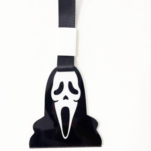 Correas de mango de coche con forma de cara de fantasma de grito de Halloween, dije de deriva para parachoques trasero, anillo de advertencia, Correas de mango de coche con forma de cara de fantasma de grito de Halloween, dije de deriva para parachoques trasero, anillo de advertencia,