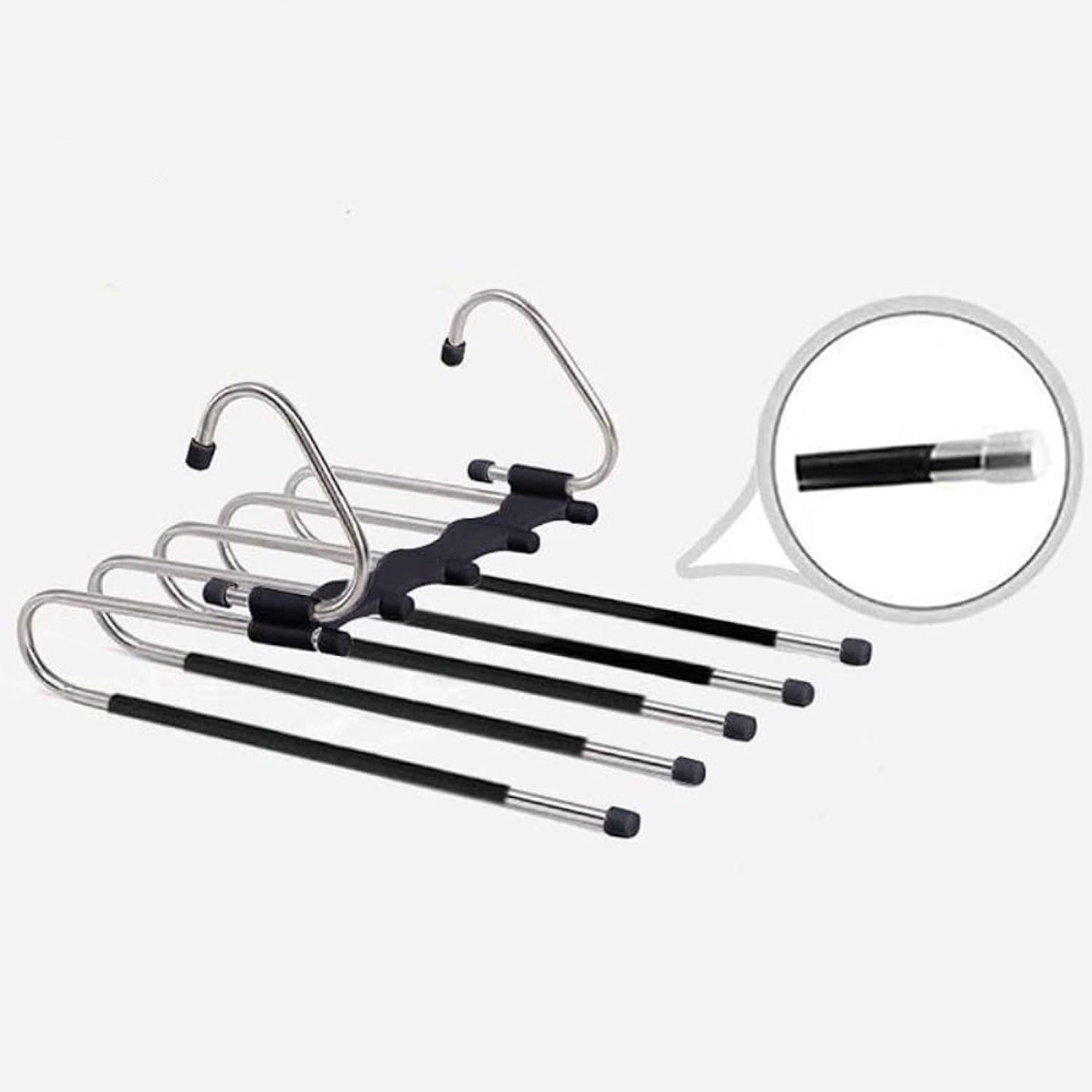 Amilc – Perchas Mágicas para Pantalones que Ahorran Espacio -Diseño de Extremo Abierto – Paquete de 2 ganchos para ropa Colgar – Perchas para