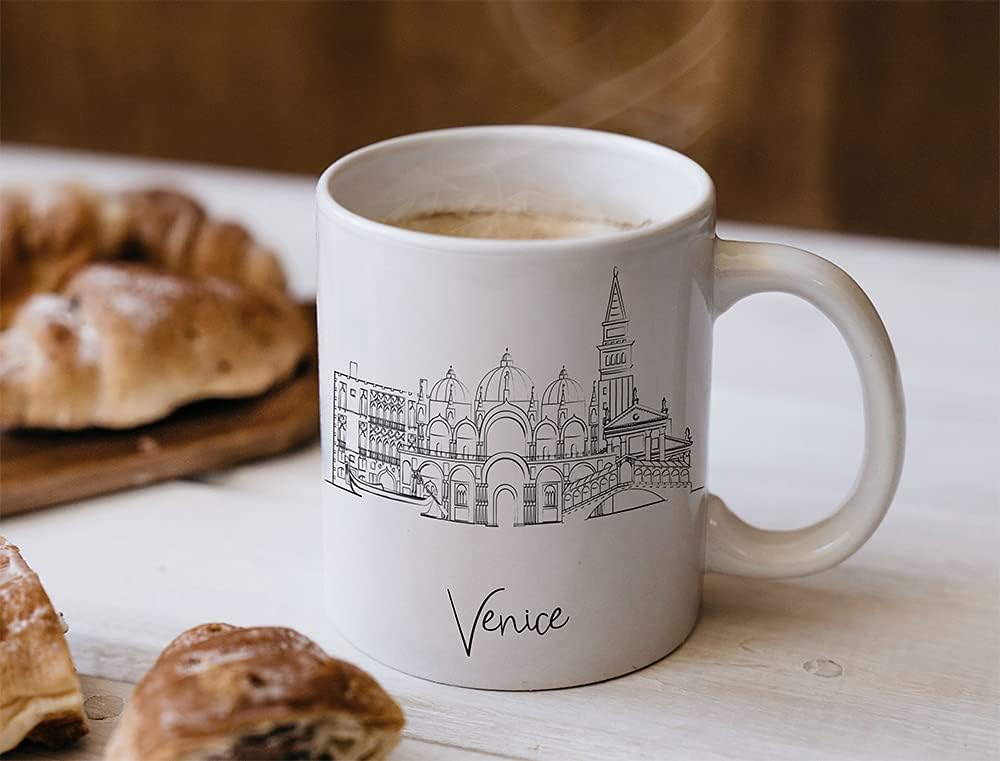 Regalos y recuerdos de Venecia Italia  Tazas de café  Regalos de graduación de Venecia para él  Vasos únicos  Taza de cerámica de 11 oz  Los mejores
