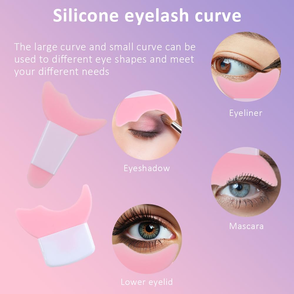4 plantillas de delineador de ojos, herramienta multifuncional de maquillaje de ojos para mujeres como protector de pestañas, modelado de cejas,