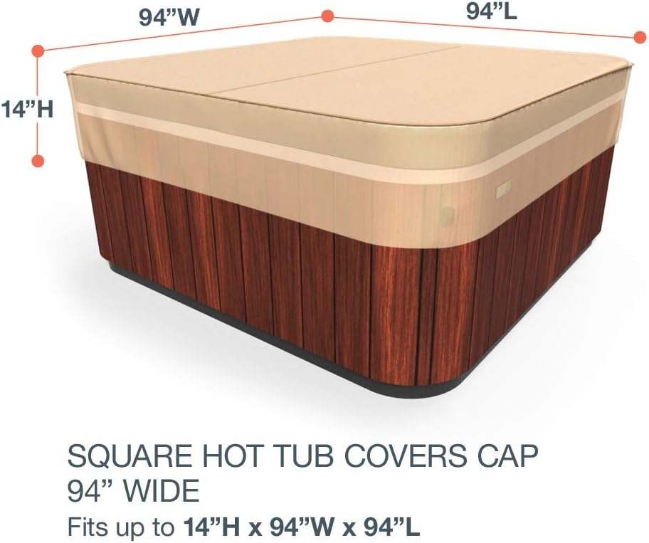 Budge P9A17TNNW1 Sedona – Cubierta cuadrada para bañera de hidromasaje, impermeable, duradera, grande, color marrón