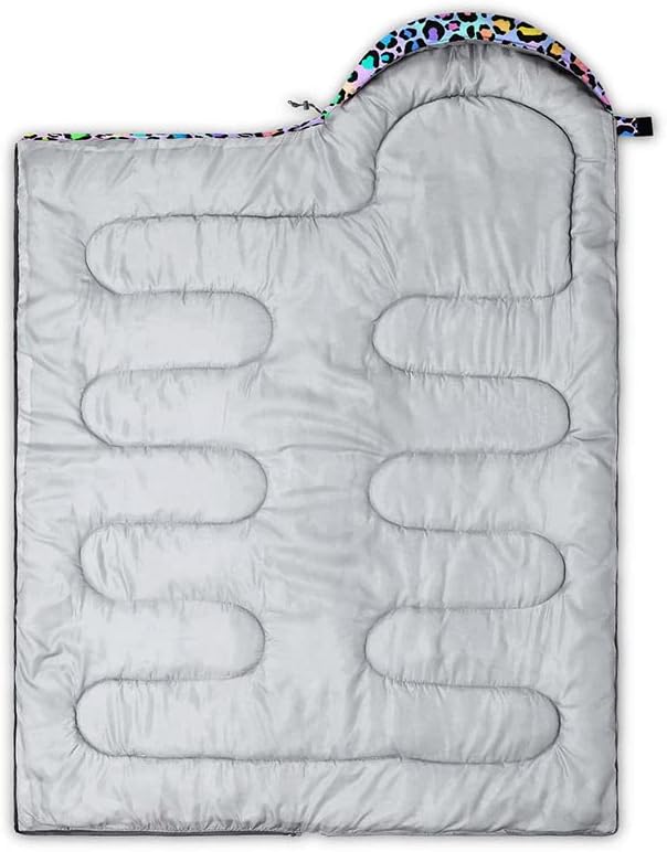 Datura home Saco de dormir para niños y adultos, patrón de piel de jirafa marrón, ligero, cálido, portátil, exterior, impermeable, resistente al