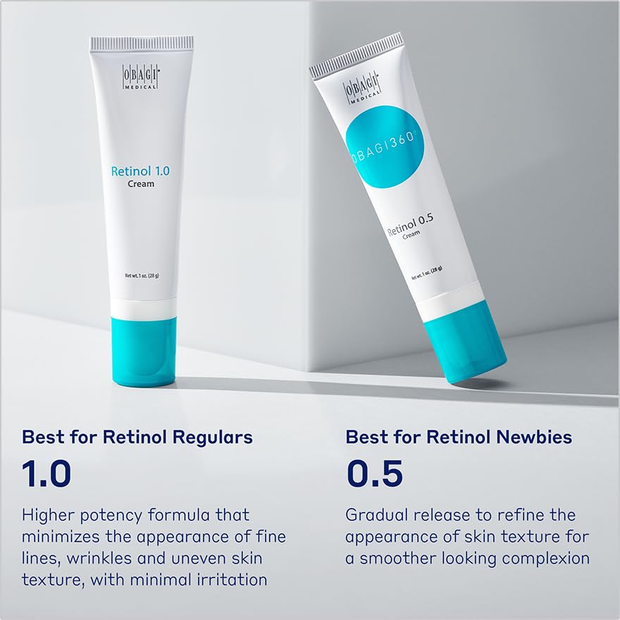 Crema de retinol Obagi360 ayuda a reducir la apariencia de líneas finas y arrugas y textura suave con mínima irritación