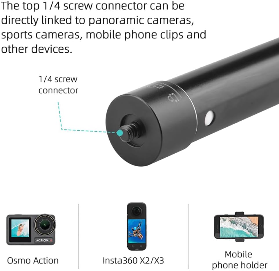 CAPART Palo selfie extensible de 51 pulgadas para DJI OSMO Mobile 6 OM4 SE OSMO Action 4 3 Pocket 3 2, Insta360 Insta360 One X2 X3 One GO 3 2, GoPro
