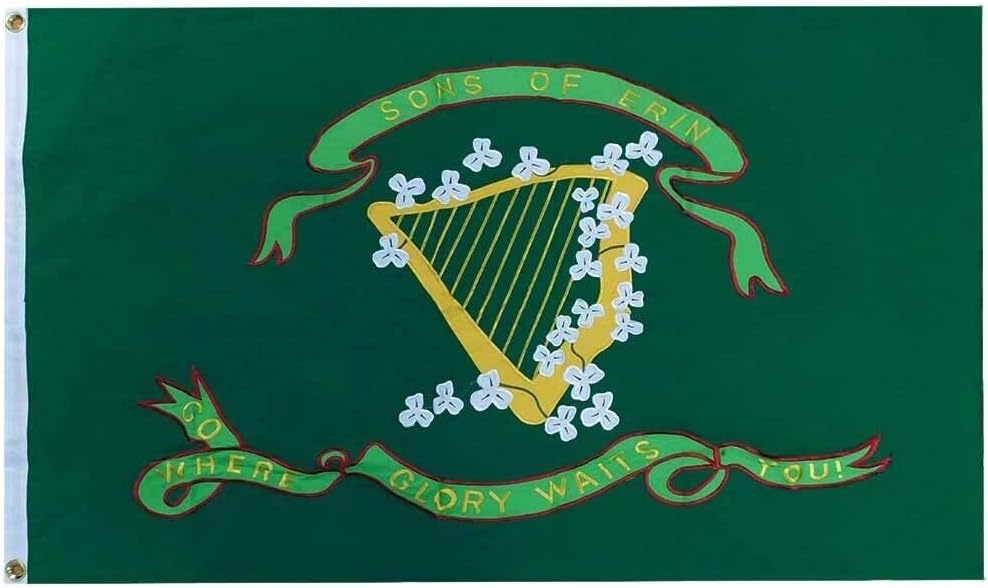 BANDERA SONS OF ERIN PREMIUM 3′ X 5′ 600D CIVIL 10th TENNESSEE CSA BORDADO