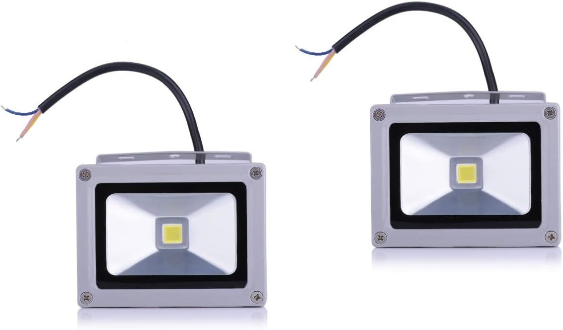 Uonlytech Luces de inundación al aire libre 2 unids 10 W AC 85 V – 265 V al aire libre cálido blanco LED proyector lámpara de luz de inundación