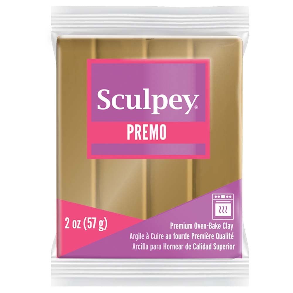 Sculpey Premo – Arcilla de horno de polímero para horno, oro antiguo, no tóxico, barra de 2 onzas, ideal para la fabricación de joyas, vacaciones,