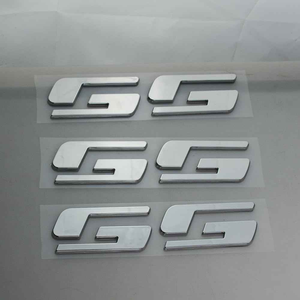 3 calcomanías de repuesto para placa de identificación con logotipo 3D SS para Silverado Sierra (cromado)
