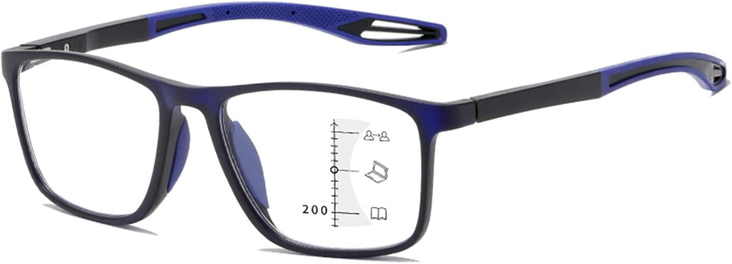 Gafas de lectura fotocrómicas para hombre y mujer, progresivas multifocales, rectángulo, con bloqueo de luz azul