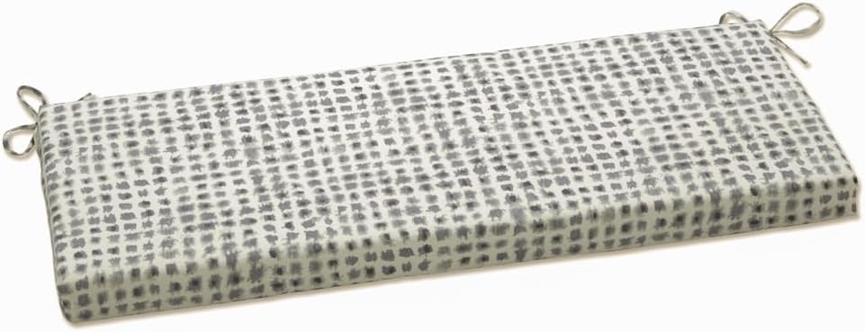 Pillow Perfect Cojín para bancocolumpio Alauda para exterioresinteriores, 45 x 18 pulgadas, gris