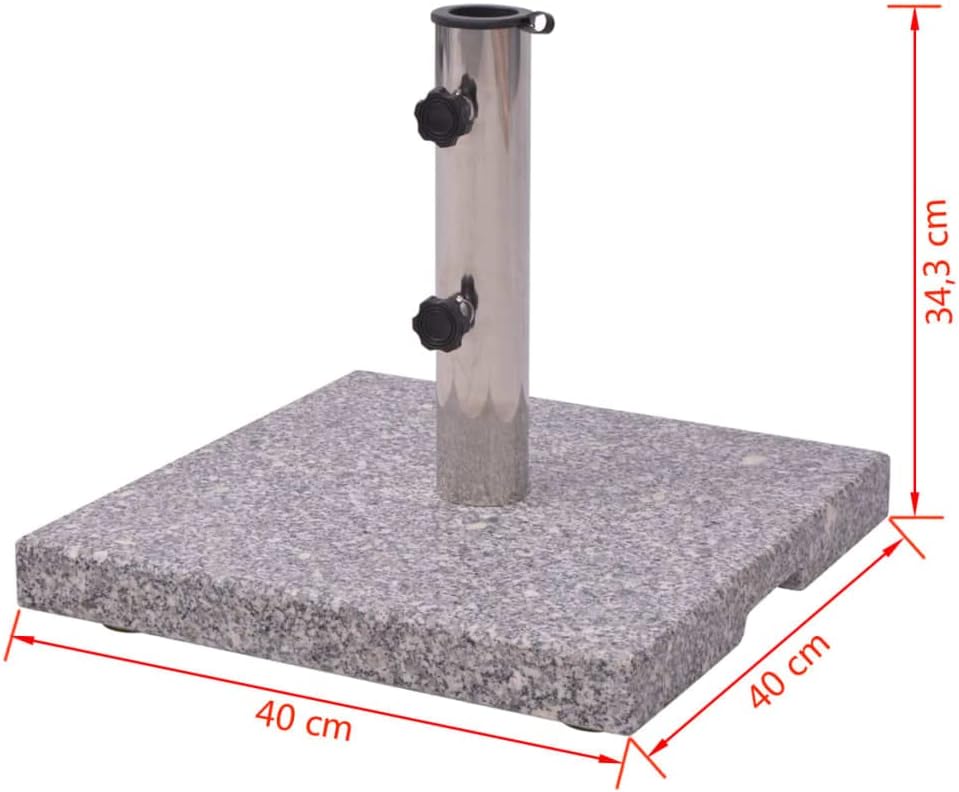 vidaXL Base cuadrada para sombrilla de 15.7 x 15.7 pulgadas, soporte para sombrilla de playa y jardín