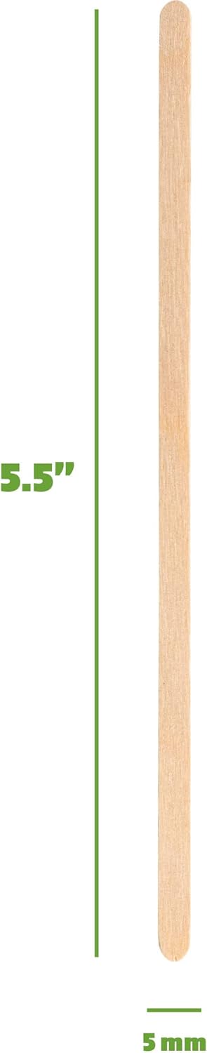 Comfy Package, 500 unidades Agitadores de café de madera de 5.5 pulgadas, palitos de madera