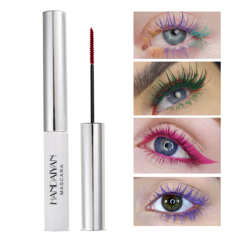 Máscara colorida de 12 colores, impermeable, de larga duración, para maquillaje de ojos, azul, negro, blanco, verde, morado, para mujeres y niñas,