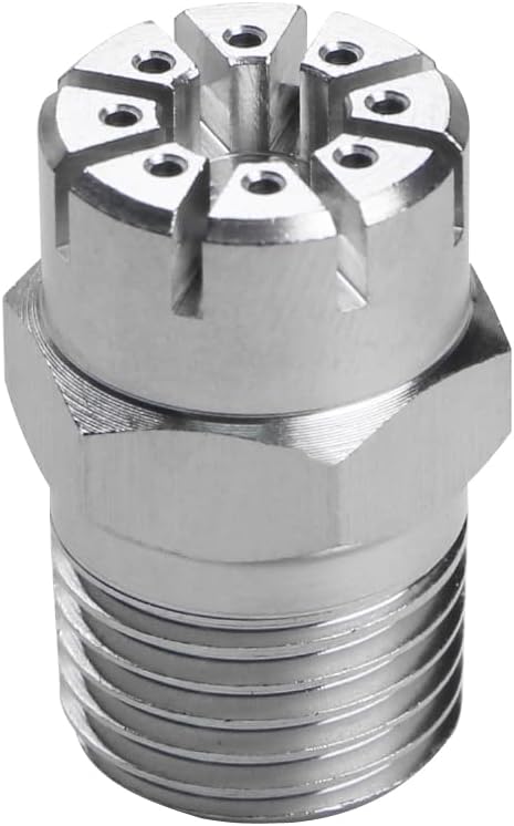 Aopin Boquilla circular de acero inoxidable Rosca macho Boquilla de gas BSPT de 14 “, cuchillo de aire, boquilla de soplado de polvo de 8 agujeros,