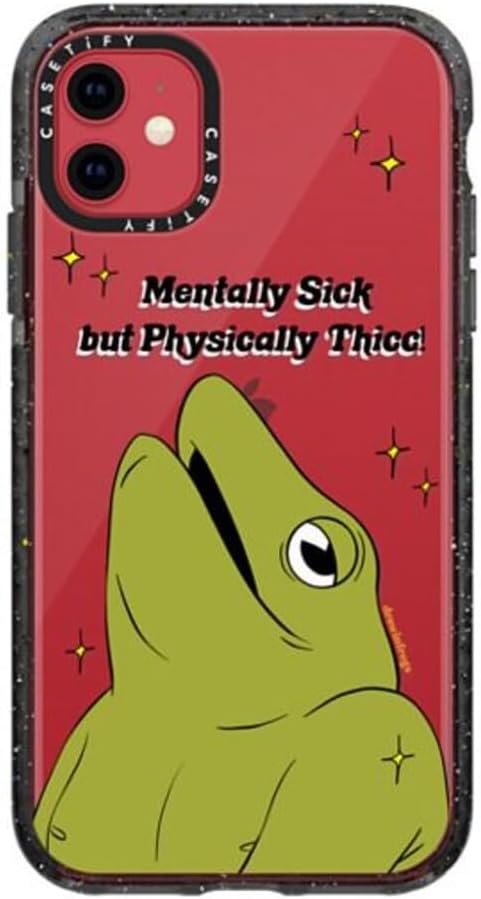CASETiFY Funda Impact para iPhone 11, mentalmente enfermos, color negro transparente